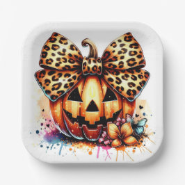 Wasserfarbenkürbis Pappteller