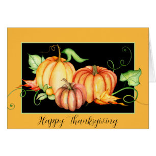 Wasserfarbenkürbis und Blätter