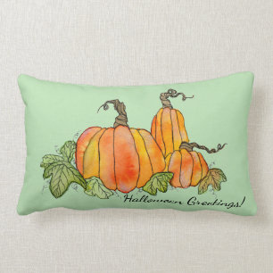 Wasserfarbenkürme Halloween Harvest Gourds Lendenkissen
