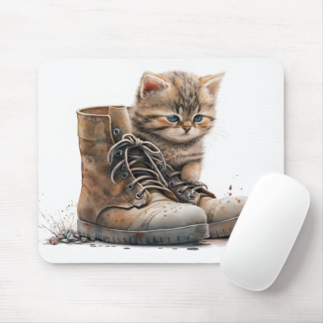 Wasserfarbenküte mit alten Schuhen Mousepad (Mit Mouse)