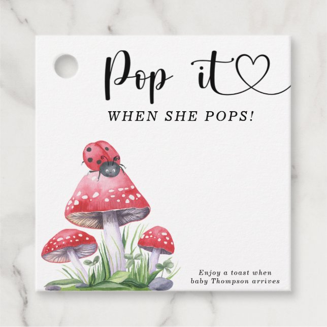 Wasserfarbenladybug - Pop es, wenn sie Pop Geschenkanhänger (Vorderseite)