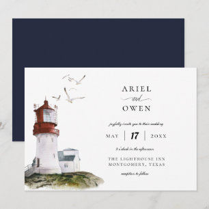 Wasserfarbenlampe Nautical Theme Wedding Einladung