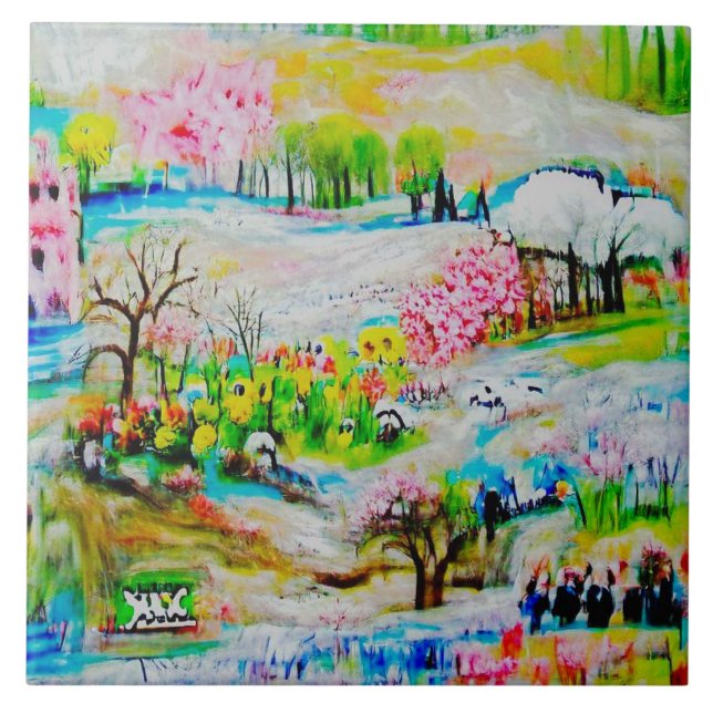 Wasserfarbenlandschaft 2 fliese (Vorderseite)