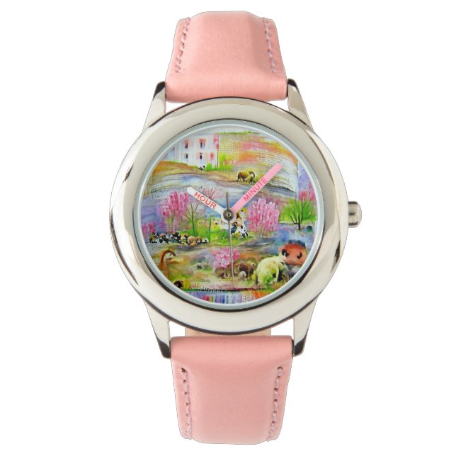 Wasserfarbenlandschaft Armbanduhr (Vorderseite)