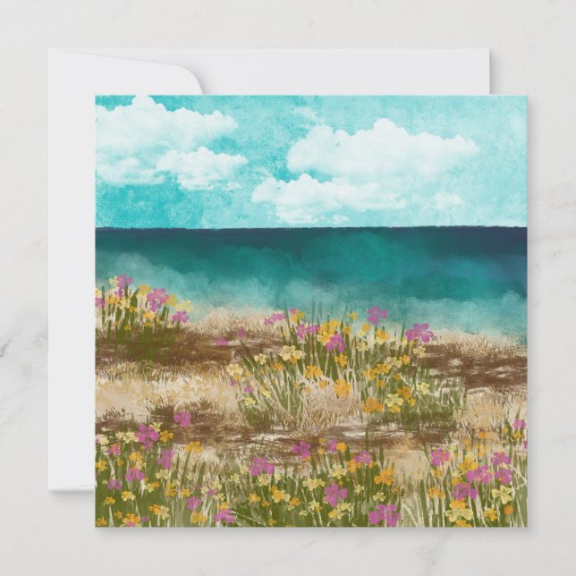 Wasserfarbenlandschaft - Blankenkarte am Meer Einladung (Vorderseite)