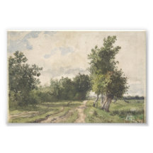 Wasserfarbenlandschaft des Weges - Konstanter Troy
