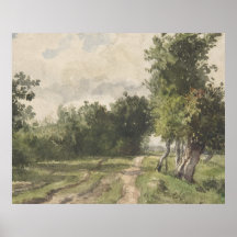 Wasserfarbenlandschaft des Weges - Konstanter Troy