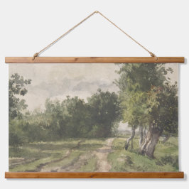 Wasserfarbenlandschaft des Weges - Konstanter Troy Wandteppich Mit Holzrahmen