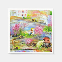 Wasserfarbenlandschaft Serviette