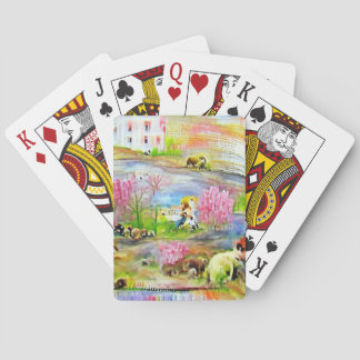 Wasserfarbenlandschaft Spielkarten