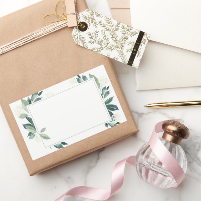 Wasserfarbenleafy botanisch rechteckiger aufkleber (Schenken)