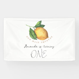 Wasserfarbenlemon 1. Geburtstag Party Banner
