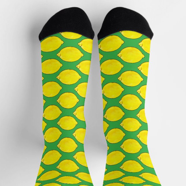Wasserfarbenlemon in Grün Socken (Oben)