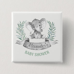 Wasserfarbenlephant Babydusche Button