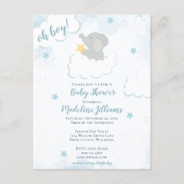 Wasserfarbenlephant Babydusche Postkarte