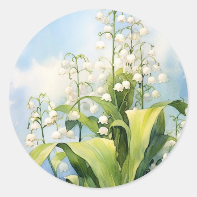 Wasserfarbenlilie der Blume des Tals Blühen Runder Aufkleber (Vorderseite)