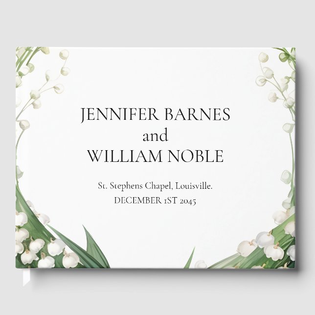 Wasserfarbenlilie der Hochzeit von Bridal Gästebuch (Vorderseite)