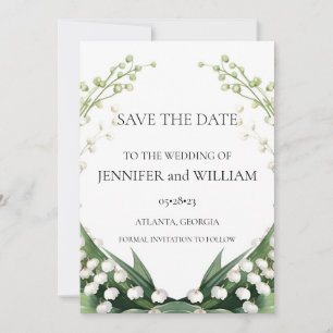 Wasserfarbenlilie der Hochzeitsfeier von Valley Br Save The Date