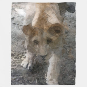 Wasserfarbenlioness Fleecedecke