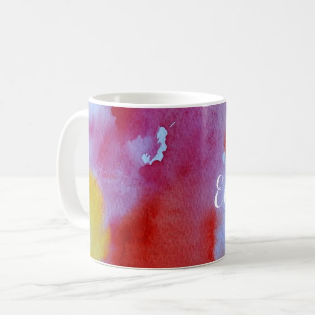 Wasserfarbenmagie Personalisiert Kaffeetasse (Vorderseite Links)