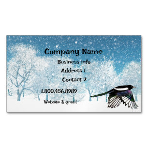 Wasserfarbenmagpie, Vogel, Natur, wild lebende Tie Magnetische Visitenkarte