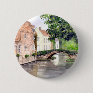 Wasserfarbenmalerei Brügge von Farida Greenfield Button