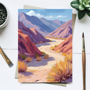Wasserfarbenmalerei der Natur des Wüstencanyons Postkarte