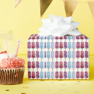Wasserfarbenmalerei von Eis am Stiel, künstlerisch Geschenkpapier
