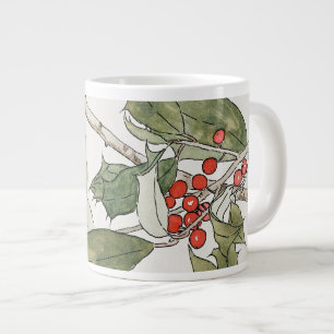 Wasserfarbenmalerei von Stechpalme, Hannah Borger Jumbo-Tasse