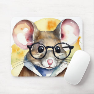 Wasserfarbenmäuse mit Brille Mousepad