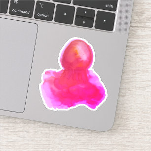 Wasserfarbenmeer Kreatur Hot Pink Jellyfish Aufkleber