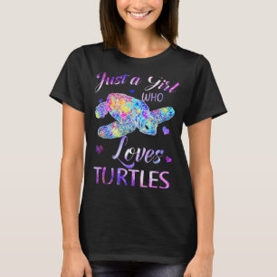 Wasserfarbenmeer von Schildkröten nur ein Mädchen, T-Shirt