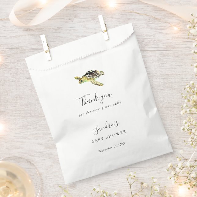 Wasserfarbenmeerschildkröte Kinderdusche Gefallen Geschenktütchen (Ausgeschnitten)