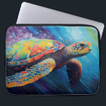 Wasserfarbenmeerschildkröten-Notebook iPad Air Cov Laptopschutzhülle<br><div class="desc">Aquarellschildkröte,  die durch den Ozean schwimmt,  originelle Kunstwerke von Nicole.</div>