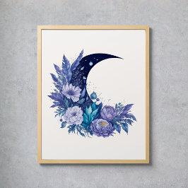 Wasserfarbenmoon Mystische Himmelsblume Lila Poster