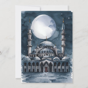 Wasserfarbenmoschee Feiertagskarte