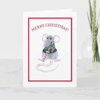 WASSERFARBENMOUSE MIT CANDY CANE