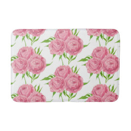 Wasserfarbenmuster aus Peony-Bouquet Badematte