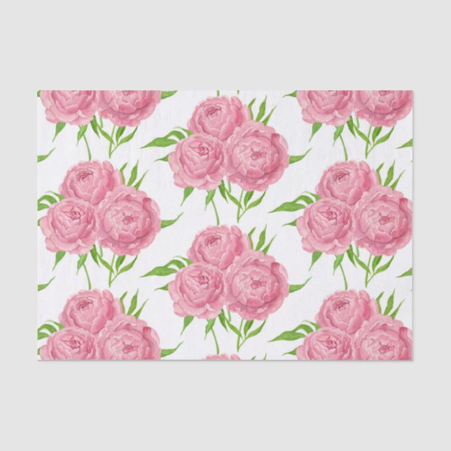 Wasserfarbenmuster aus Peony-Bouquet Seidenpapier (Vorderseite)