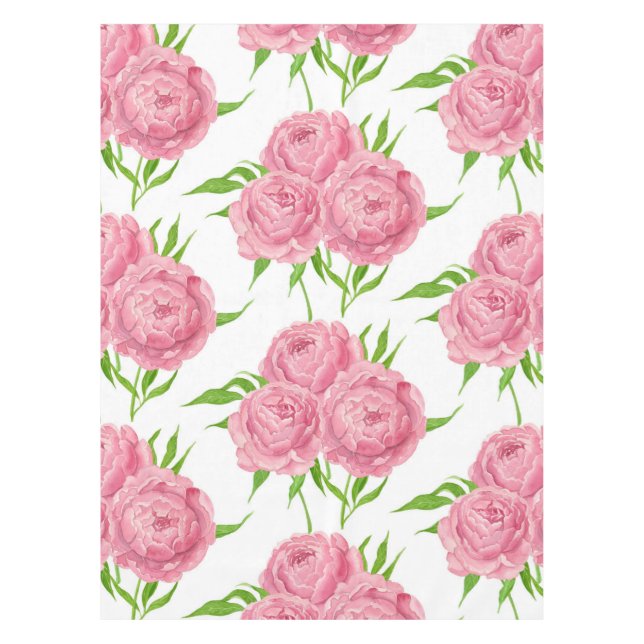 Wasserfarbenmuster aus Peony-Bouquet Tischdecke (Vorderseite)