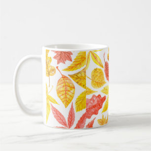 Wasserfarbenmuster aus verschiedenen bunten Herbst Kaffeetasse
