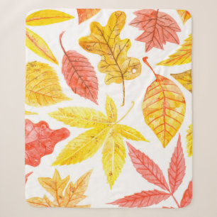 Wasserfarbenmuster aus verschiedenen bunten Herbst Sherpadecke