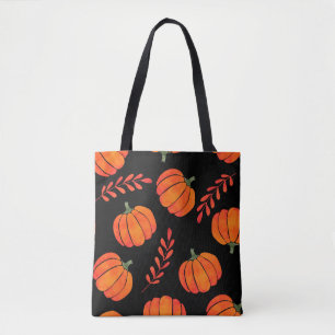 Wasserfarbenmuster mit orangefarbenen Kürbis Tasche