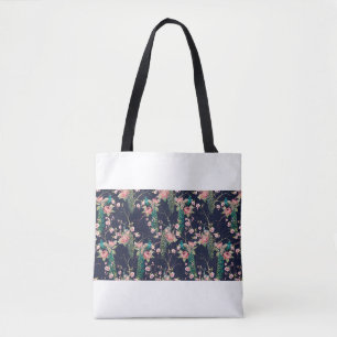 Wasserfarbenmuster Pfau auf einer Baumkirsche,Blum Tasche