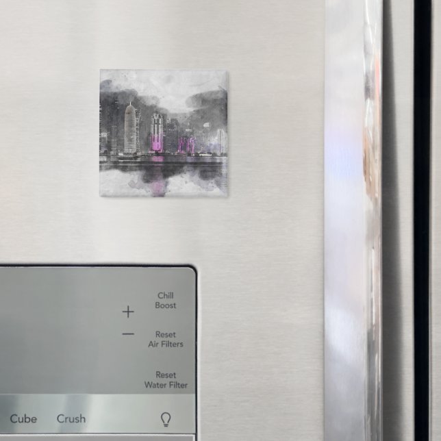 Wasserfarbennacht Katar Magnet (In Situ (Kühlschrank))