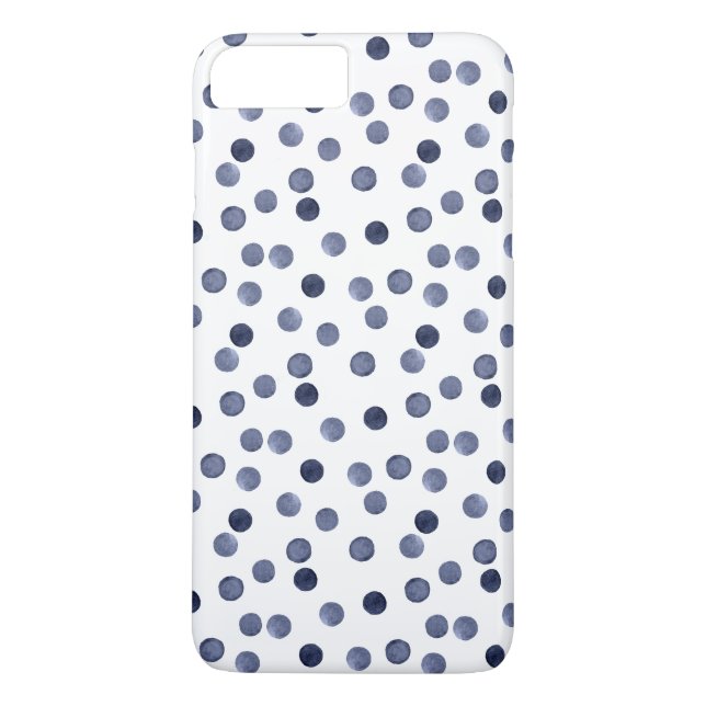 Wasserfarbennavy runcles polka Punkt Hand gezogen, Case-Mate iPhone Hülle (Rückseite)