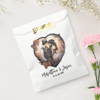 Wasserfarbenpaar romantisches Herz Vintag Geschenktütchen