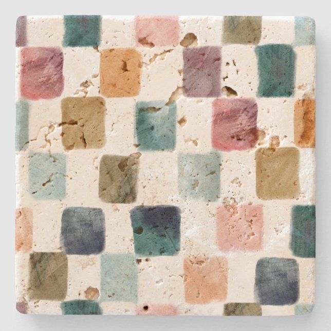 Wasserfarbenpalette Steinuntersetzer (Vorderseite)