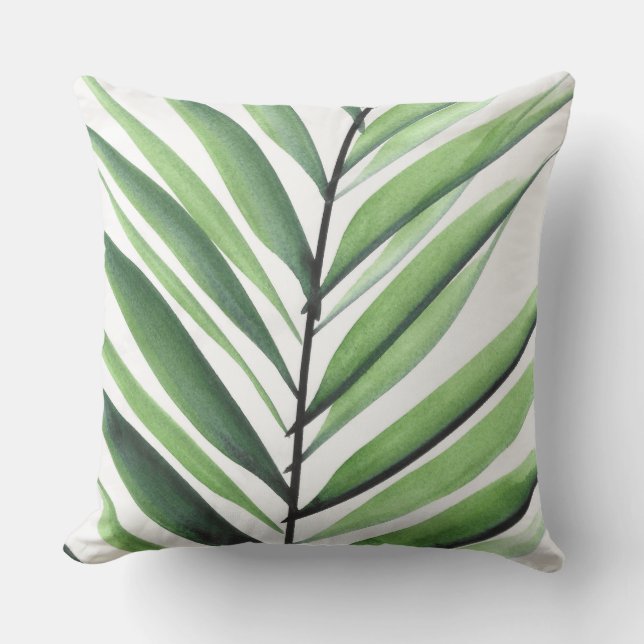 Wasserfarbenpalme Kissen (Vorderseite)