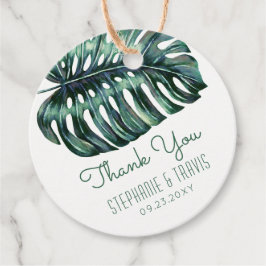 Wasserfarbenpalme Monstera Leaf Tropical Vielen Da Geschenkanhänger